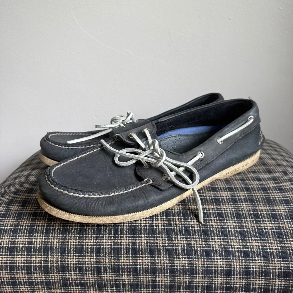 Sperry Top-Sider Authentic Original Nubuck Boat Shoe Size 10.5 Navy Blue